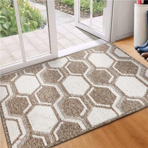 Indoor Door Mat, Front Back Door Mats Non-Slip Entryway Rug, 20X32 " Brown - Picture 3 of 7